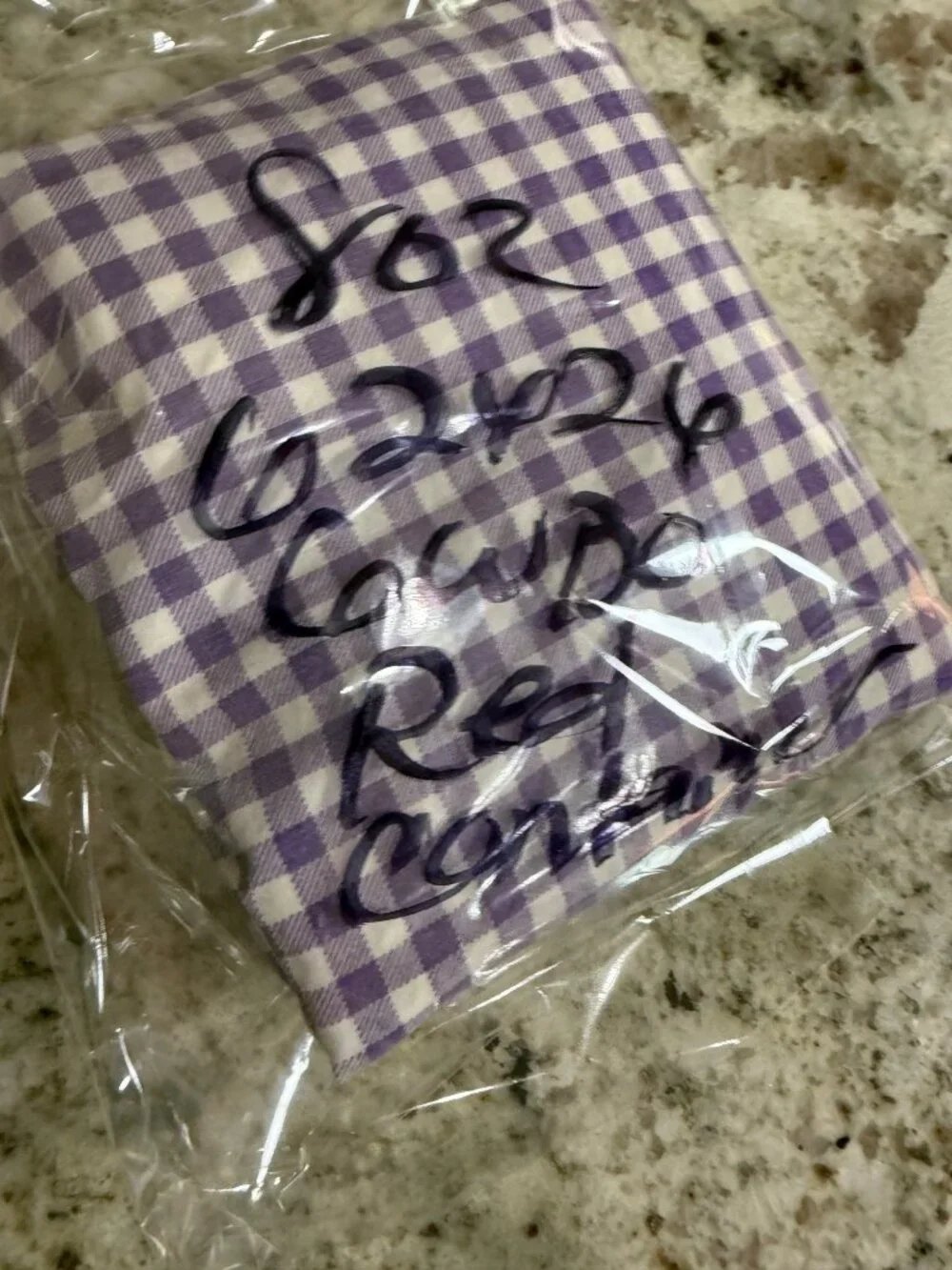 Vintage Lauren Ralph Lauren Purple  White Gingham Standard Pillow Case Cotton